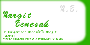 margit bencsak business card